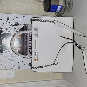 Michael Kors Quinn Large Satchel/crossbody bag in Optic White